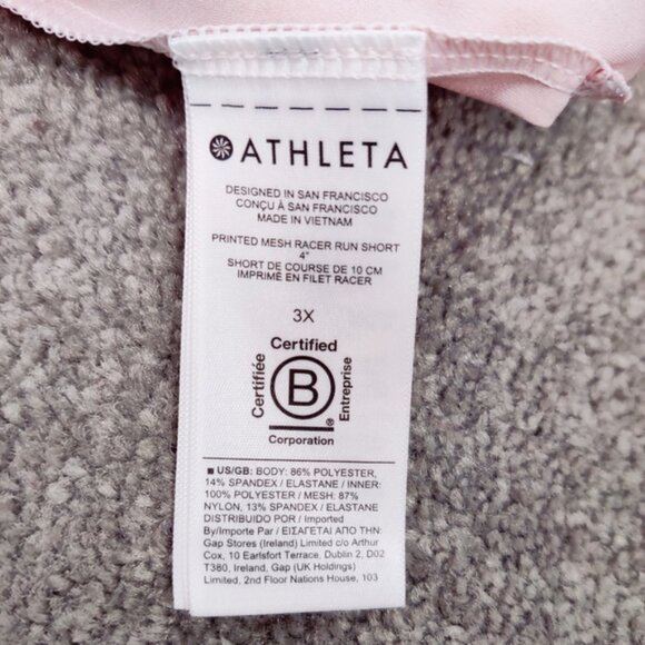 Athleta Women's Pink Camouflage Print Mesh Racer Run Shorts 4 Size 3XL Athletic - Picture 12 of 12